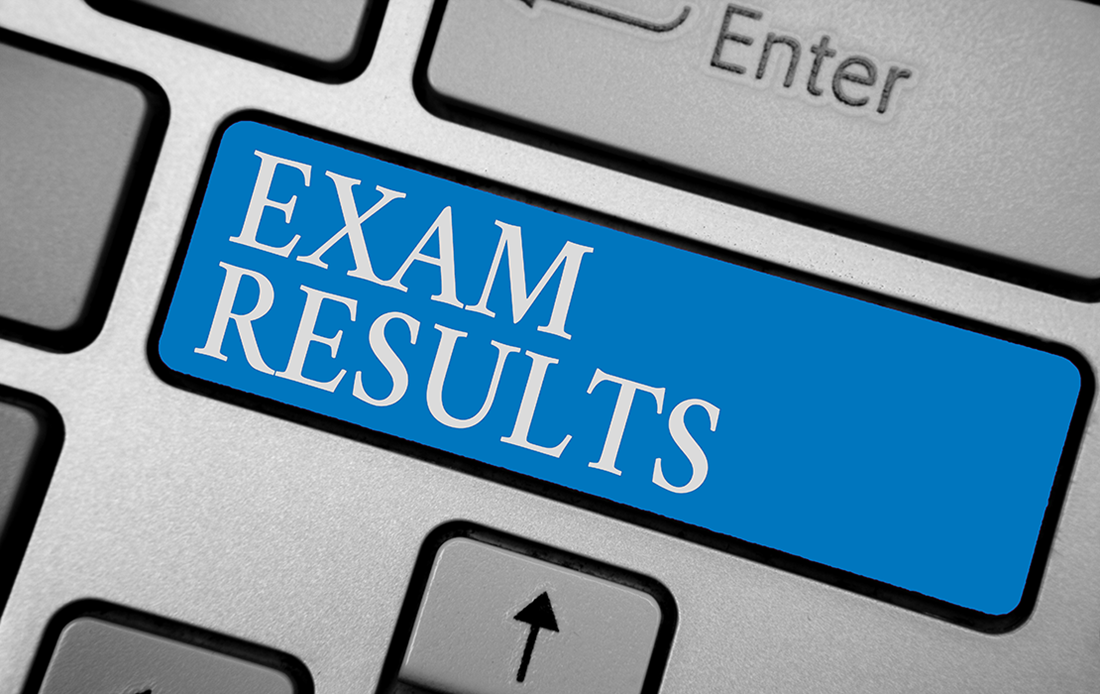 image of exam results keyboard